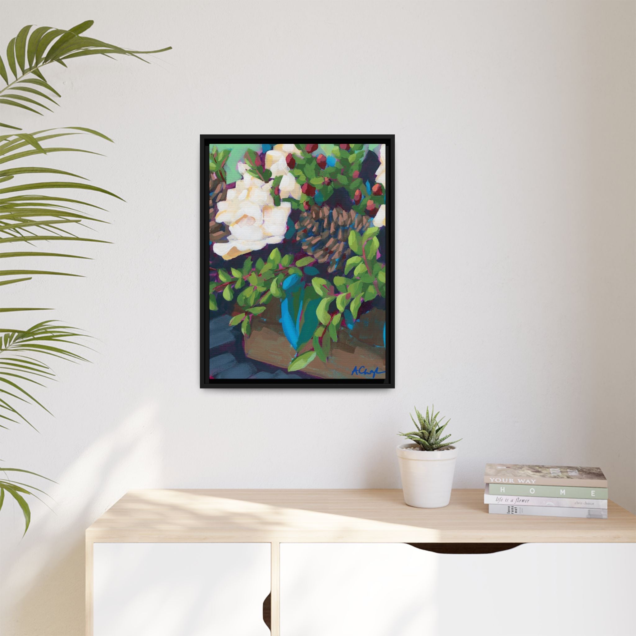 Winter Floral Holly & Pinecone