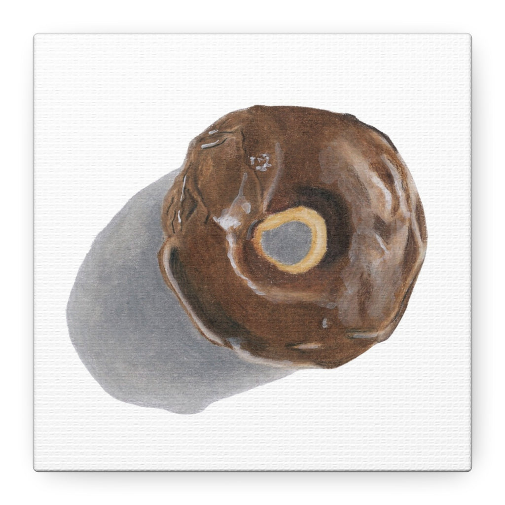 Chocolate Glazed Donut Canvas Print (6"x6)