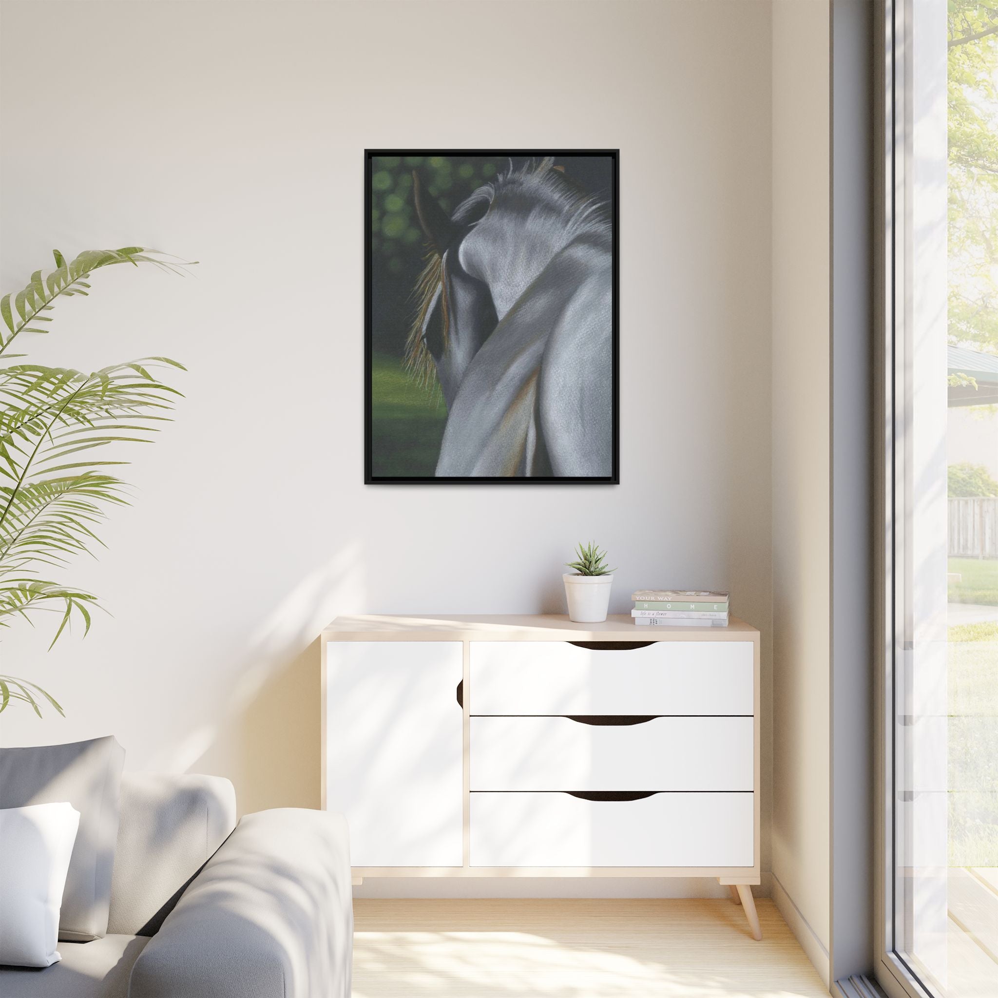 Friesan Mare Framed Canvas Print (2 sizes available)