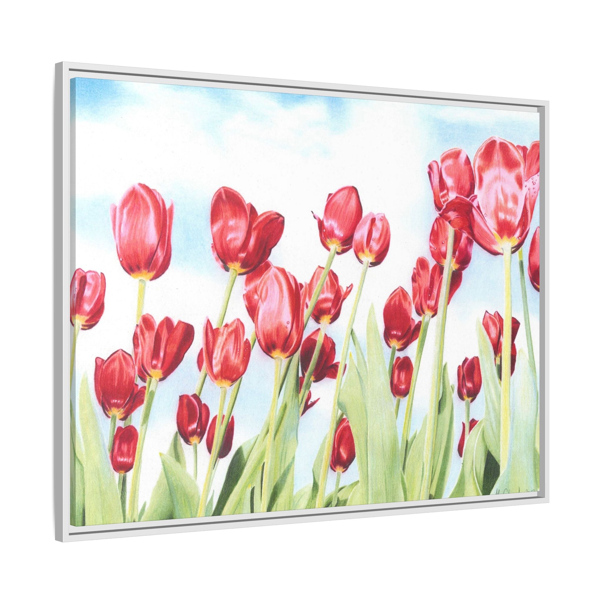 Red Tulips Framed Canvas Print (2 sizes available)