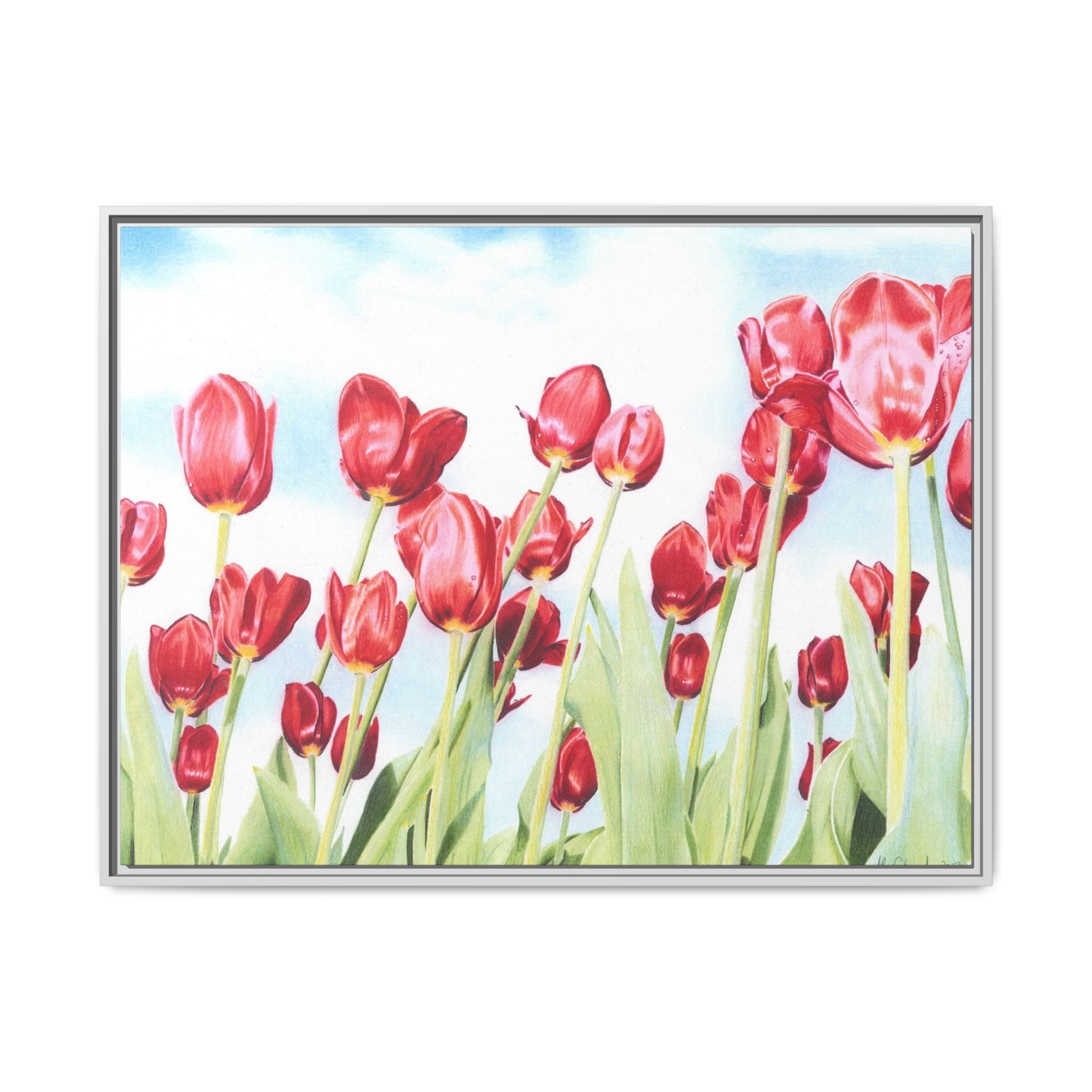 Red Tulips Framed Canvas Print (2 sizes available)