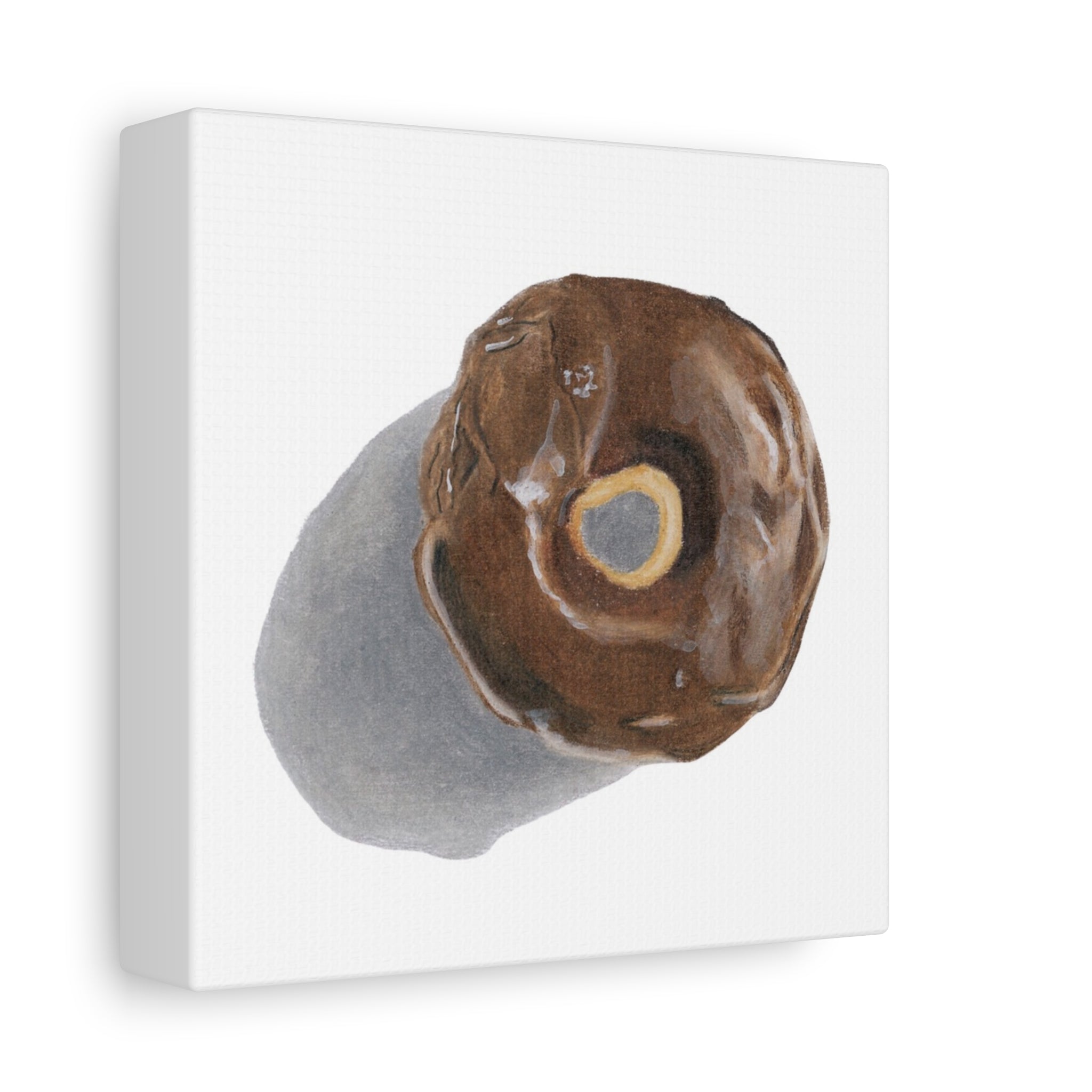 Chocolate Glazed Donut Canvas Print (6"x6)