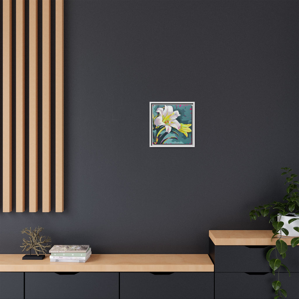 White Lily Framed Canvas Print (12"x12")