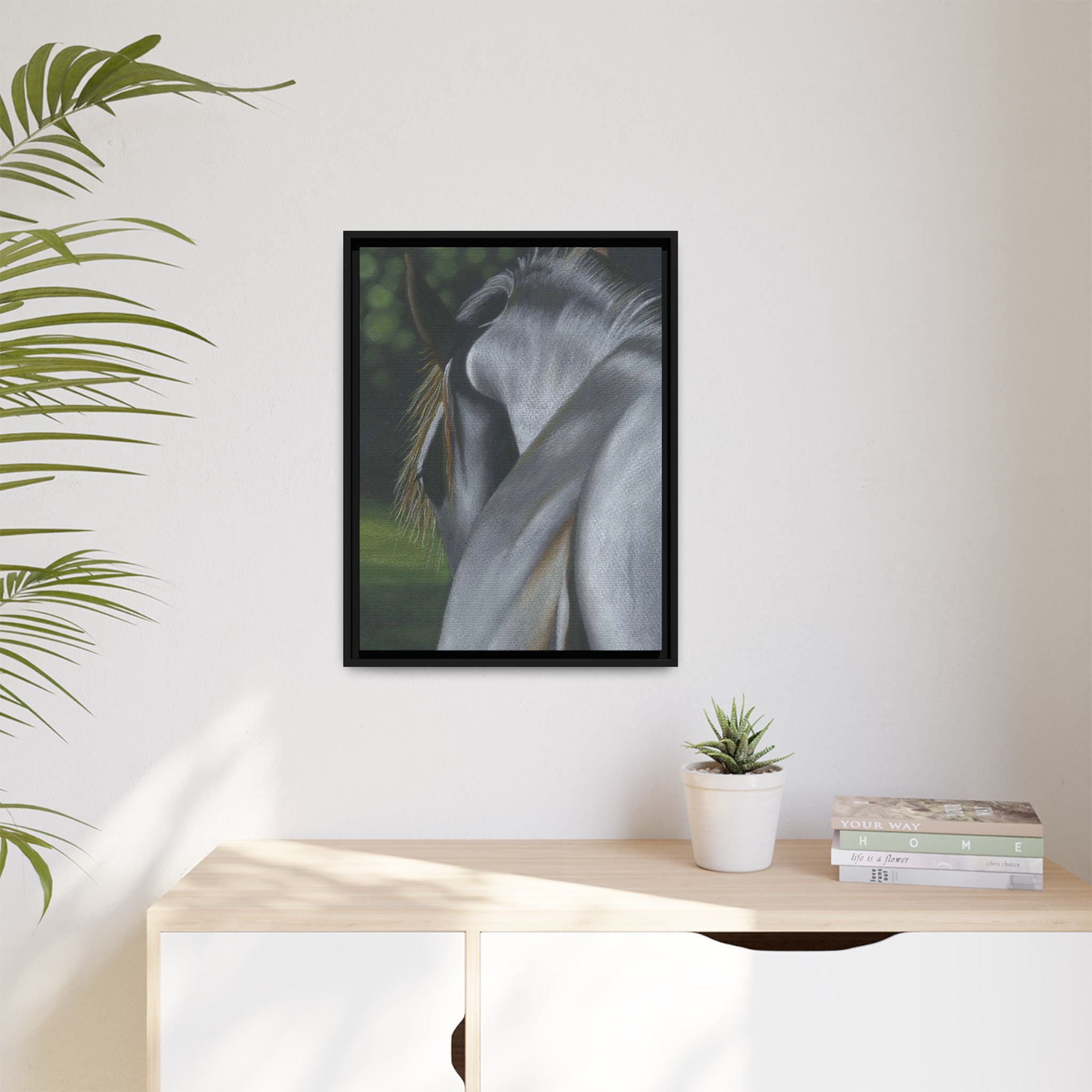 Friesan Mare Framed Canvas Print (2 sizes available)