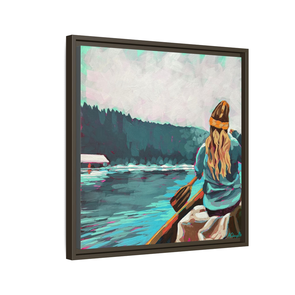 The Paddler Framed Canvas Print (20"x20")