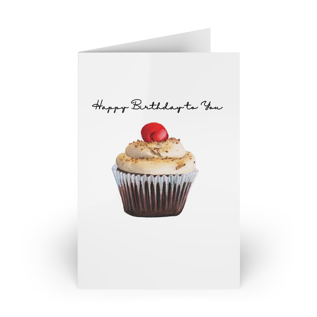 Birthday Cupcake Greeting Card — Single or 10-Pack
